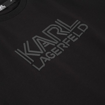 KARL LAGERFELD T-SHIRT KOSZULKA MĘSKA LOGO CZARNA rozmiar L