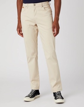 WRANGLER spodnie SLIM high waist BEIGE classic TEXAS SLIM _ W38 L32