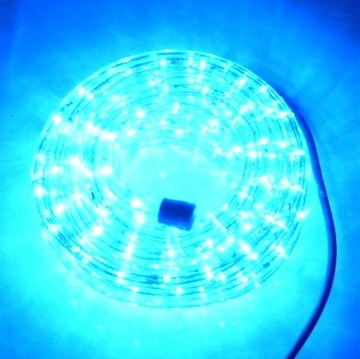 WĄŻ ŚWIETLNY ZEWNĘTRZNY LAMPKI 5m GRUBY 13mm BLUE