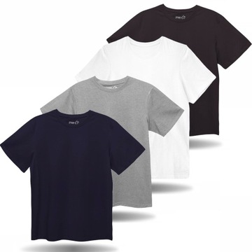 4x T-Shirt Koszulka Męska Bawełniana Klasyczna Krótki Rękaw MORAJ 5XL