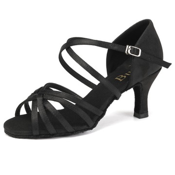 BUTY TANECZNE DO TAŃCA CZARNE 7 CM 39+SALSA GRATIS