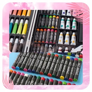 ZESTAW DO MALOWANIA DLA DZIECI ARTYSTYCZNY do SZKOŁY KREDKI FARBY + WALIZKA