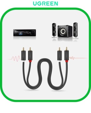 Kabel Przewód Audio Wtyk 2x RCA do 2xRCA Chinch STEREO 2M Pozłacany