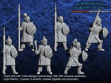 Turko-Mongol Dark Elfs Light Infantry - x1