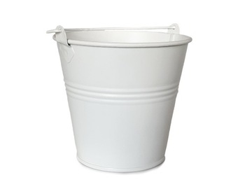 Osłonka doniczki doniczka wiaderko metalowe 11 cm białe