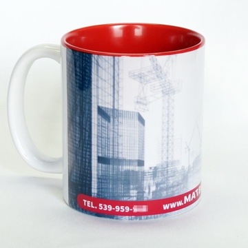 Кружка с принтом БЕЗ ПОЛЯ, ЦВЕТНАЯ синяя.