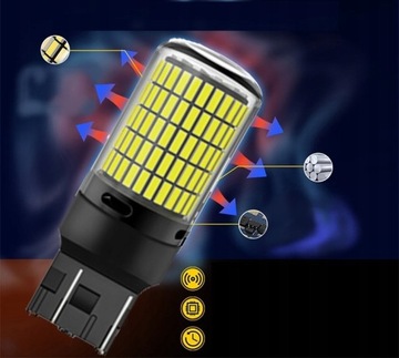 СВЕТОДИОДНЫЕ ЛАМПОЧКИ W21/5W T20 7443 CANBUS БЕЛЫЕ МОЩНЫЕ 2500LM 150SMD ДХО ПАРКОВКА