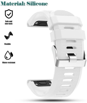 BIAŁY Silikonowy Pasek Garmin FENIX 7X Solar