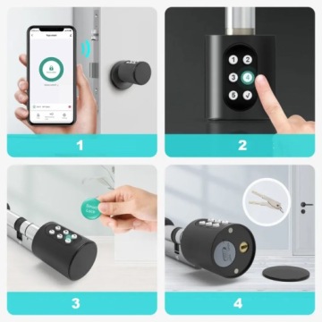 ВСТАВКА ДЛЯ ЗАМКА РУЧКИ ЦИЛИНДРИЧЕСКАЯ РУЧКА PIN BLUETOOTH TUYA PL 80MM