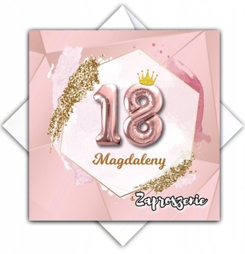 Zaproszenie na Osiemnastkę 18 personalizowane Imię