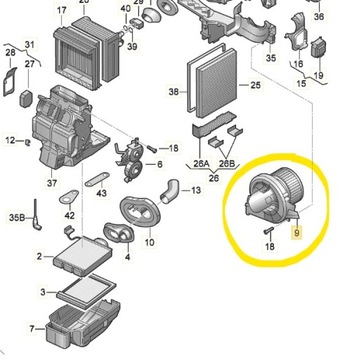 SEAT IBIZA (6J) 08- WENTYLATOR WNĘTRZA KPL. 6Q1820015 6Q1820015B 6Q1820015C