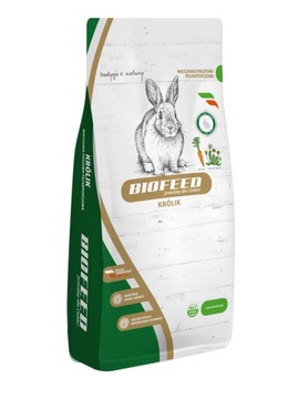 Pasza, karma, pokarm dla królika, królików granulat bez GMO 25kg Biofeed