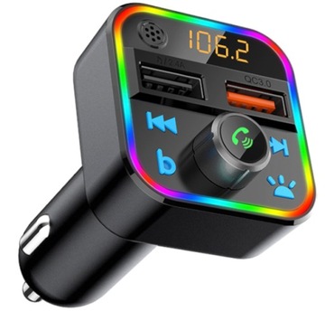 TRANSMITER FM BLUETOOTH SZYBKA ŁADOWARKA QC USB