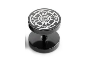 KOLCZYK MĘSKI IMITACJA PLUG CZARNY 1 SZUKA WIKING VIKING FP 745