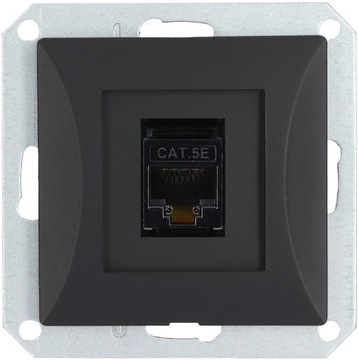 Gniazdo moduł internetowe LAN RJ45 8-PIN OPAL czarny mat