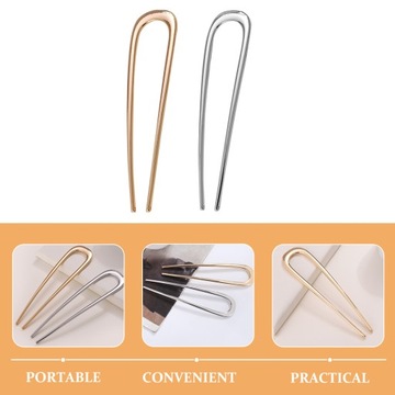 2 шт. МЕТАЛЛИЧЕСКИЕ ВСТАВКИ ДЛЯ ВОЛОС ЭЛЕГАНТНЫЕ U-образные заколки для волос