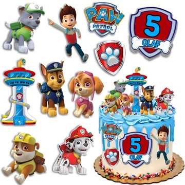 ZESTAW OPŁATEK POSTACI NA TORT PSI PATROL SKY CHASE + GRATIS TEKST