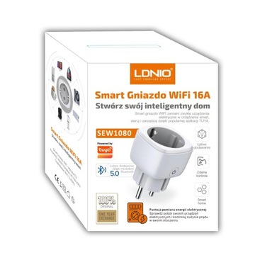 Умная розетка ваттметр SMART TUYA WiFi 230В 16А IOS и ANDROID