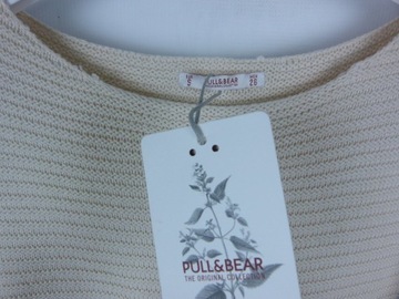 Pull & Bear sweter ecru bawełna akryl / S z metką