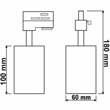 Комплект рельсов Рельсовая полоса 1 м + 2 лампы с отражателем GU10 LED