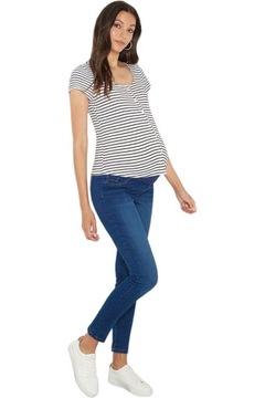 Dorothy Perkins Ciążowe Spodnie Jeansy Skinny Rurki Panel Bawełna S 36