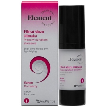 Vis Plantis, ELEMENT, Filtrat śluzu ślimaka, Serum do twarzy, 30 ml