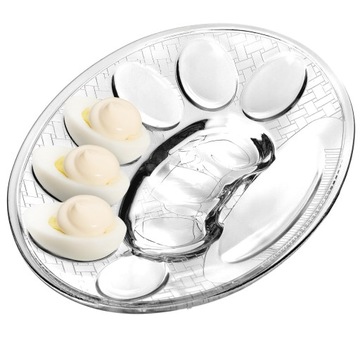 TALERZ TALERZYK NA JAJKA PÓŁMISEK SZKLANY 10 JAJ PODSTAWKA WIELKANOC 22cm