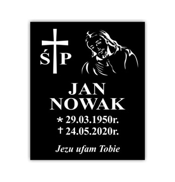 Tablica nagrobna GRAWER tabliczka na grób 30x25 cm
