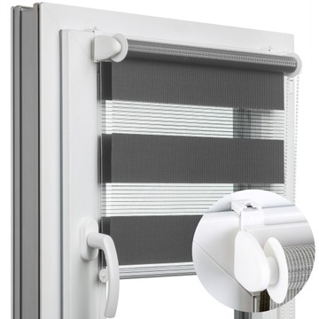 Roleta okienna DZIEŃ NOC z NAPINACZEM 46x150 zebra