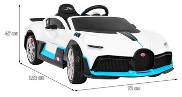 Bugatti Divo Детский автомобиль на аккумуляторе Белый + Пульт + EVA