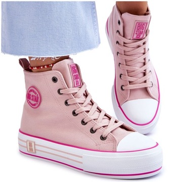 WYSOKIE TRAMPKI BIG STAR LL274186 RÓŻOWE 38