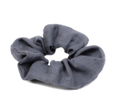 Gumka do włosów scrunchie 100% len jeansowy