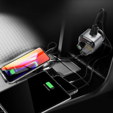 МОЩНОЕ автомобильное зарядное устройство с Bluetooth FM-передатчиком 18 Вт QC3.0 USB-C