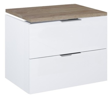SZAFKA ŁAZIENKOWA BIAŁY WISZĄCA Z BLATEM DĄB PODWIESZANA FRAME 60 CM