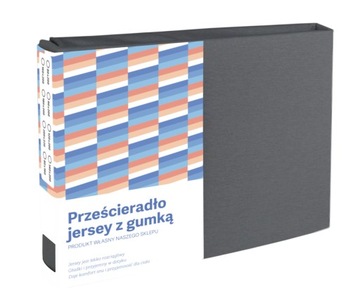 PRZEŚCIERADŁO JERSEY Z GUMKĄ DO ŁÓŻECZKA 80X160 BAWEŁNA GĘSTE GRAFITOWE