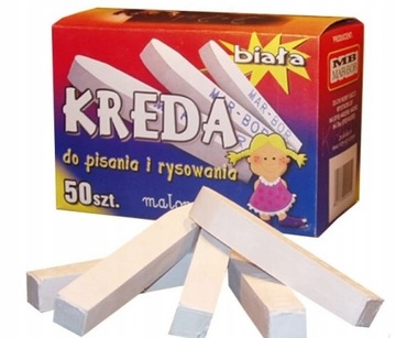 Kreda szkolna biała kwadratowa MAR BOR B4 50szt