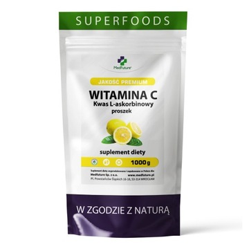 WITAMINA C 1000 g KWAS L-ASKORBINOWY 1kg CZDA 100% czysta 1000 mg ODPORNOŚĆ