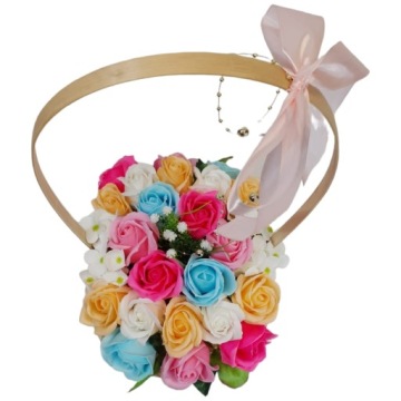Букет подарочная корзина мыльные розы АРОМАТНЫЙ ПОДАРОК ​​НА ДЕНЬ РОЖДЕНИЯ ТОППЕР ПИК