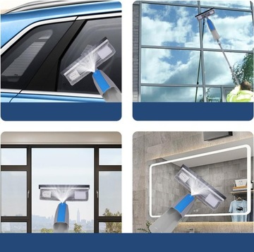 ШВАБРА ОКОННАЯ СКРЕБКА ТЕЛЕСКОПИЧЕСКАЯ ЩЕТКА 3 В 1, БОЛЬШАЯ 1,9 М