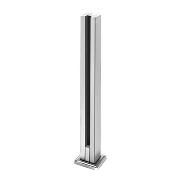 Aufun balustradowy uchwyt szklany do 10-12 mm,Podwójne gniazdo, srebrny