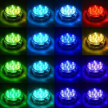 ОСВЕЩЕНИЕ АКВАРИУМА СВЕТИЛЬНИКИ ДЛЯ БАССЕЙНА 2 ШТ. ВОДОНЕПРОНИЦАЕМЫЕ IPX8 LED RGB ДИСТАНЦИОННЫЙ ПУЛЬТ
