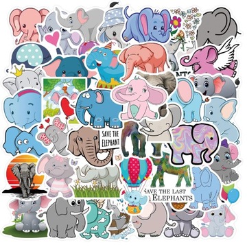 ELEPHANTS MIX НАКЛЕЙКИ ДЛЯ НОУТБУКА ПЛАНШЕТА 50 шт.