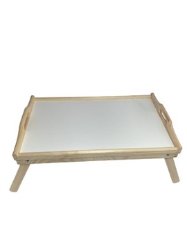 Stolik śniadaniowy pod laptop do łóżka taca biała