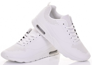 WYGODNE SNEAKERSY MĘSKIE BUTY SPORTOWE CODZIENNE TRENINGOWE BIAŁE