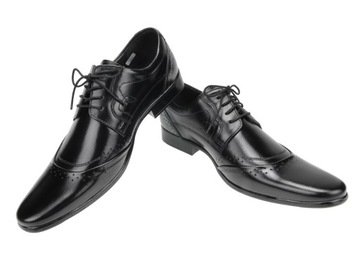 EKSKLUZYWNE SKÓRZANE BUTY DO GARNITURU 1342 nr 48