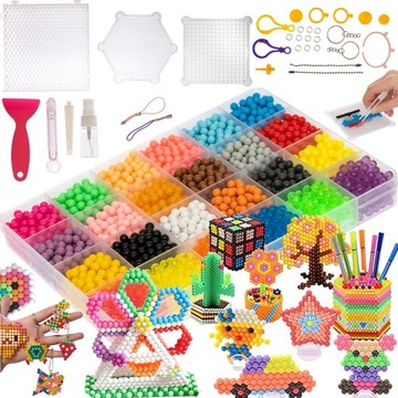 KORALIKI WODNE AQUA BEADS MAGIC BEADS 3000el KREATYWNE WZORY ZESTAW PREZENT