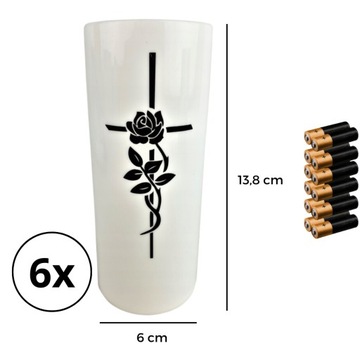 СВЕТОДИОДНЫЕ ВСТАВКИ ЭЛЕКТРИЧЕСКИЕ СВЕЧИ 14 дней НАБОР 6 ШТ. ДЛЯ ВСЕХ СВЯТЫХ