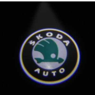 SKODA 2X LED POWITALNE LOGO PROJEKTOR DO AUTA OCTAVIA KODIAQ KAROQ YETI