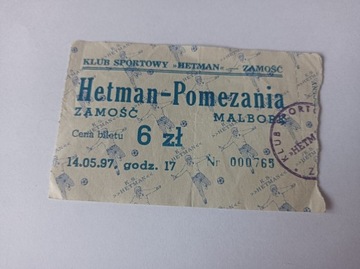 HETMAN ZAMOŚĆ - POMEZANIA MALBORK 14-05-1997