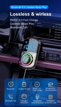 АВТОМОБИЛЬНЫЙ ПЕРЕДАТЧИК BLUETOOTH FM MP3 QC 3.0